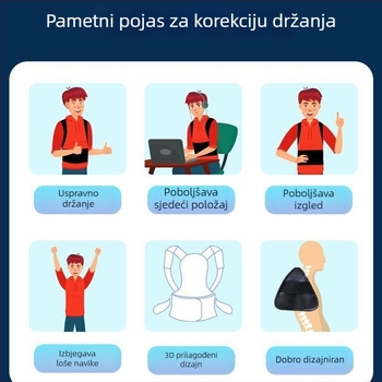Korektor držanja za kifozu – pojas za leđa za tinejdžere, podržava bočno savijanje kralježnice i neravnotežu ramena