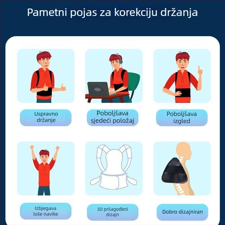 Korektor držanja za kifozu – pojas za leđa za tinejdžere, podržava bočno savijanje kralježnice i neravnotežu ramena