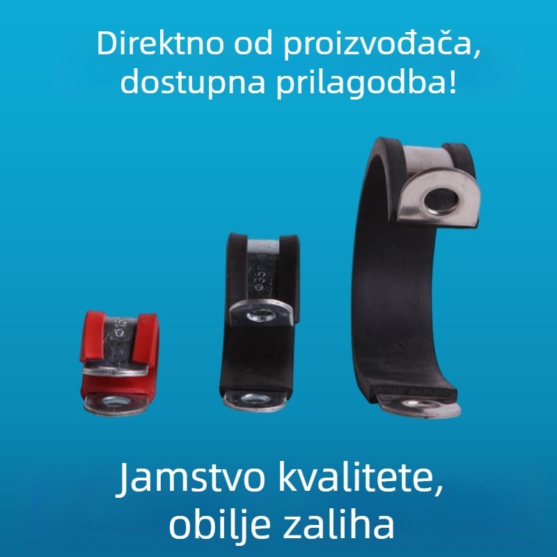 R-tip gumena stezaljka od nehrđajućeg čelika 304, za pričvršćivanje kablova, nominni promjer 26 mm, promjer pričvršćivanja 6–70 mm
