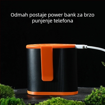 Ventilator za pojas USB, mini, s plastičnim lopaticama — 3 brzine, trajanje rada 3–6 sati, ugrađena baterija 1000–1200 mAh, motor sa četkicama