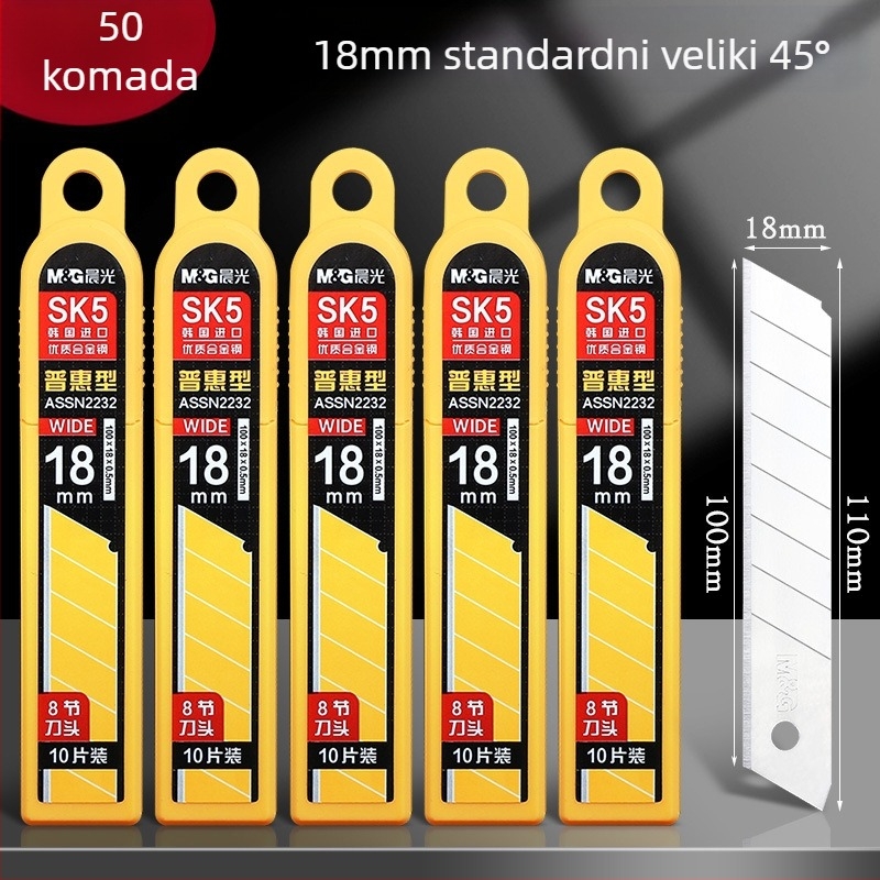 Lama za univerzalni nož SK5 čelik, teška industrijska upotreba, za rezanje tapeta i papira - M&G Morning Light