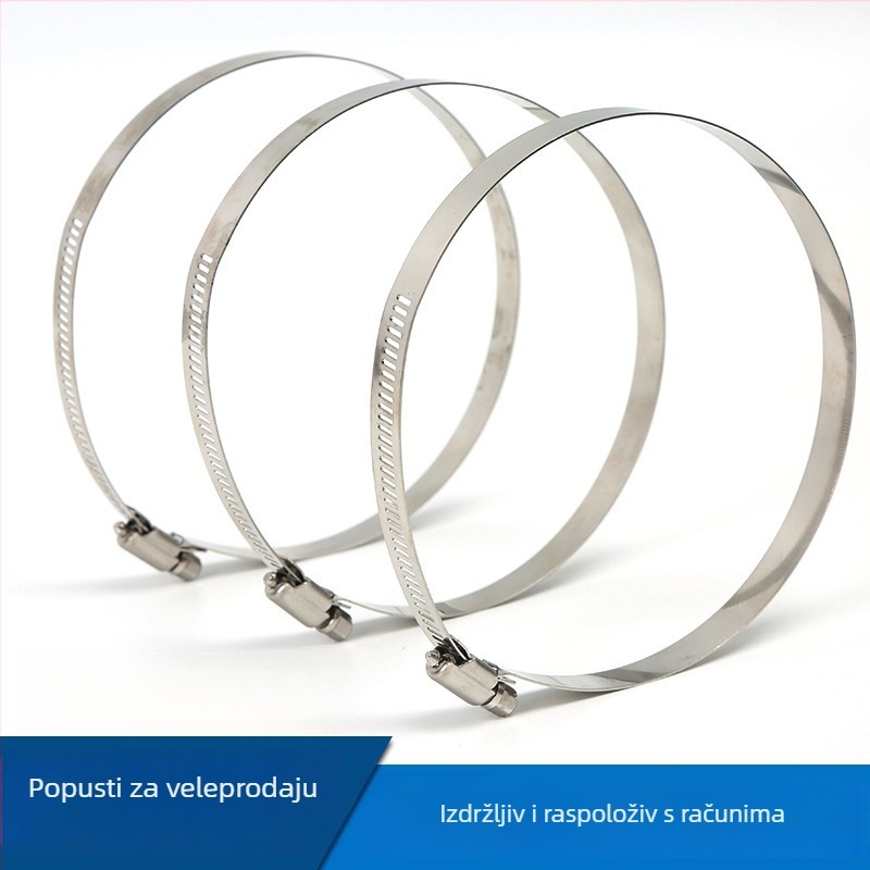 Spona za cijev od 201 nehrđajućeg čelika, američki stil, za kablove na električnim stupovima i projekte rasvjete, s punim prstenom