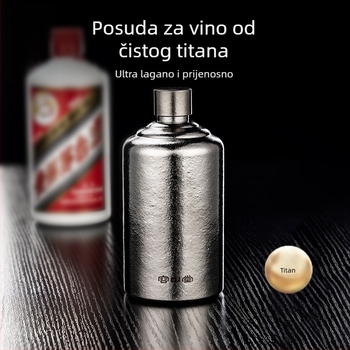 Rongshantang boca za vino od čistog titana, prenosna za vanjske uvjete - moderni minimalistički stil, prazna boca za vino, mogućnost tiskanja logotipa