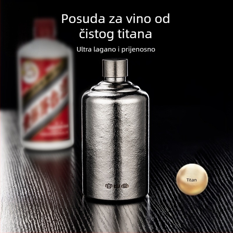 Rongshantang boca za vino od čistog titana, prenosna za vanjske uvjete - moderni minimalistički stil, prazna boca za vino, mogućnost tiskanja logotipa