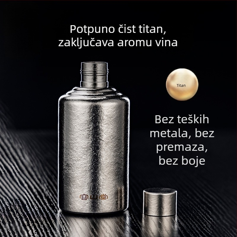 Rongshantang boca za vino od čistog titana, prenosna za vanjske uvjete - moderni minimalistički stil, prazna boca za vino, mogućnost tiskanja logotipa