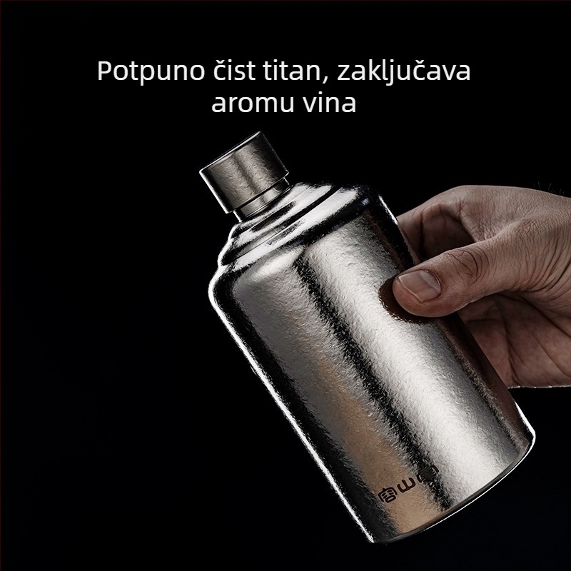Rongshantang boca za vino od čistog titana, prenosna za vanjske uvjete - moderni minimalistički stil, prazna boca za vino, mogućnost tiskanja logotipa