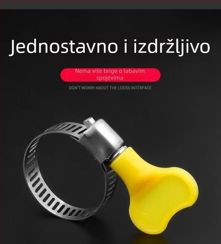 Čelični cijevni steznik s vijčanim remenom; nominalni promjer 10–16 mm, 13–19 mm, 16–25 mm; pričvrsni promjer 25 mm; namjena: Ostalo