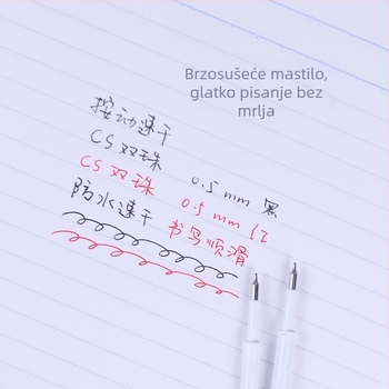 Crni i crveni refili za olovku za korekciju i vježbanje na ispite, 0,5 mm, model 105-106, u kartonskoj kutiji