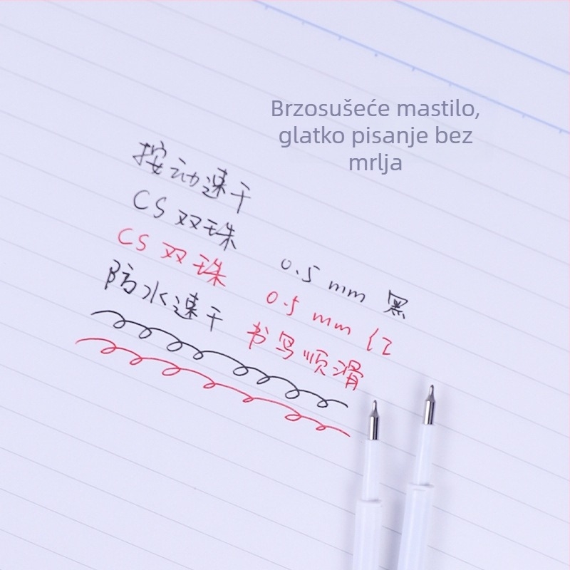 Crni i crveni refili za olovku za korekciju i vježbanje na ispite, 0,5 mm, model 105-106, u kartonskoj kutiji