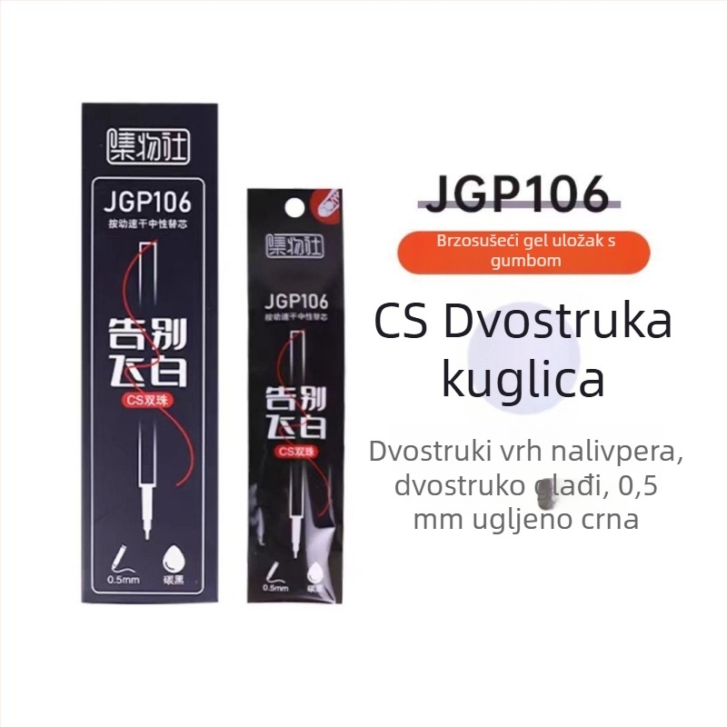 Crni i crveni refili za olovku za korekciju i vježbanje na ispite, 0,5 mm, model 105-106, u kartonskoj kutiji