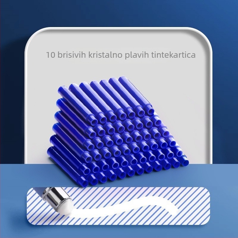 Izbrisivo pero za treći razred, s zamjenjivim spremnikom tinte, za vježbanje pisanja djece, tvrda gumica, radni set, metalno kućište, model Q29, Kuailiwen