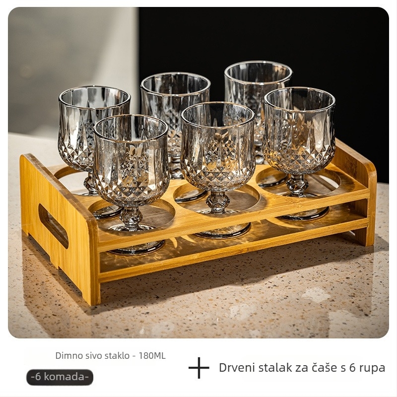 Set čaša od stakla: čaše za pivo, čaše za crveno vino, brendijeve i viski čaše, kapacitet 1000 ml i više, jednostavan stil