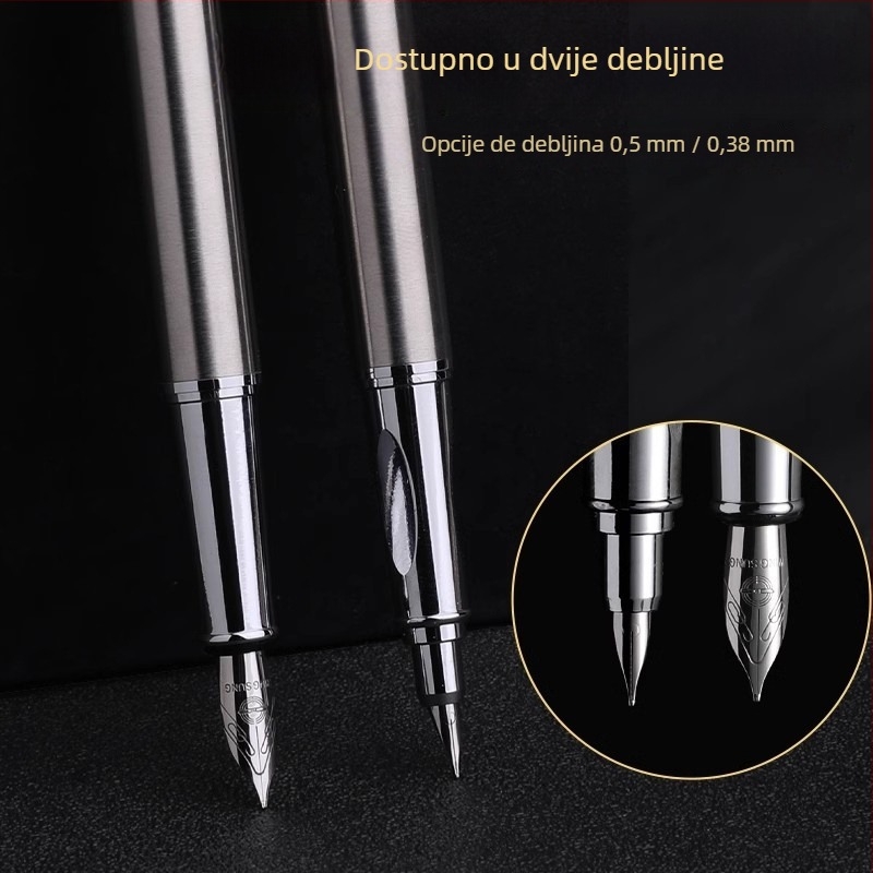 Burrad potpuno metalna kuglična olovka s logom i mogućnošću prilagodbe, metalni vrh, u kutiji