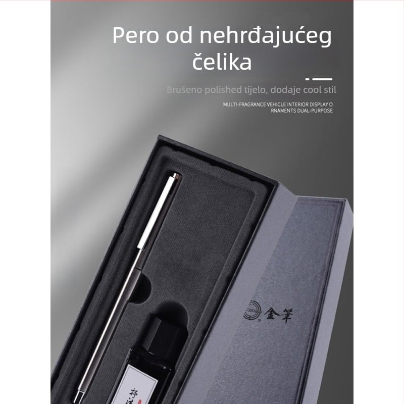 Pero 9362 – fontana olovka s cijelim čeličnim tijelom, nagibnim vrhom (nib), za pisanje i vježbanje potpisa – za studente