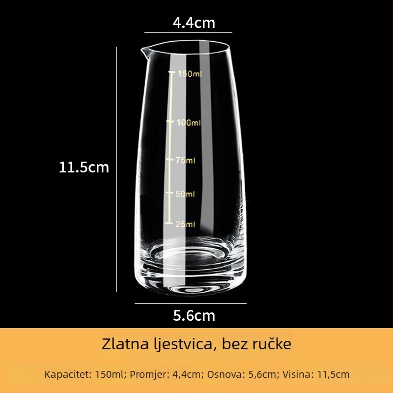 Set vinskih potrepština s čašom za liker i dozatorom, staklo, svijetlo luksuzni retro stil, zlatni folijski detalji, pakiranje 24 setova