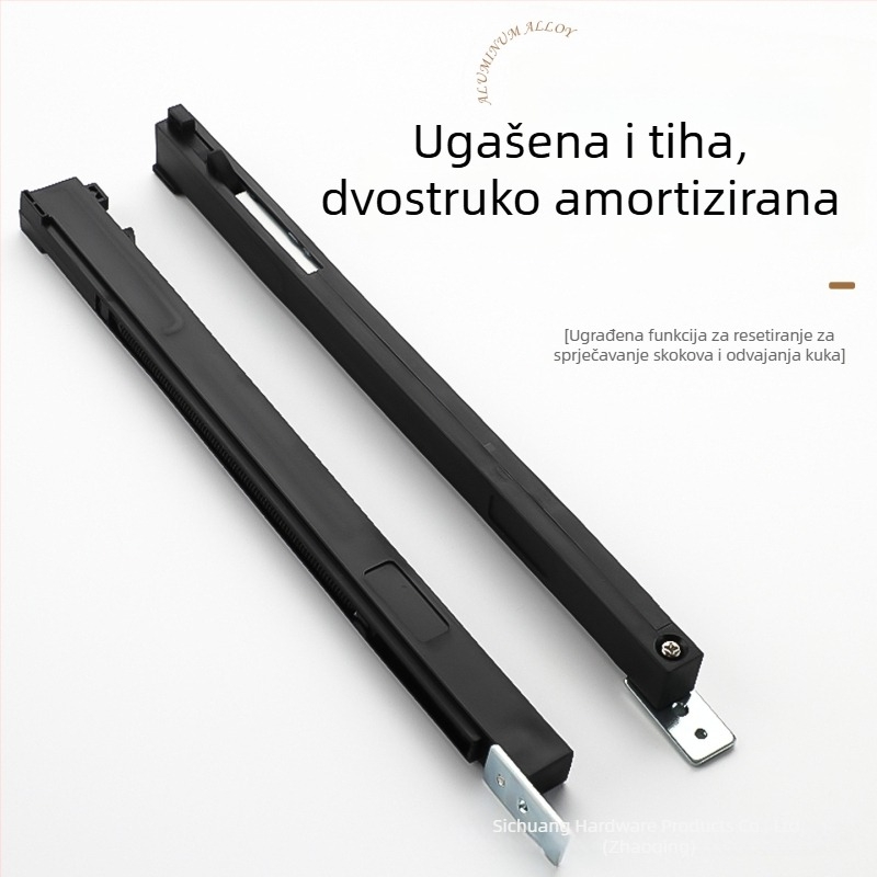 Dvojni sustav vrata za nevidljive klizne vrata – St-1500, materijal: željezo + ljepilo, nosivost 80 kg, kompatibilno s profilima 35/40/42