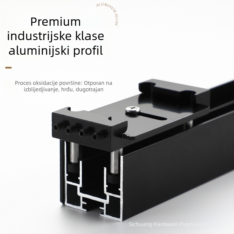 Dvojni sustav vrata za nevidljive klizne vrata – St-1500, materijal: željezo + ljepilo, nosivost 80 kg, kompatibilno s profilima 35/40/42