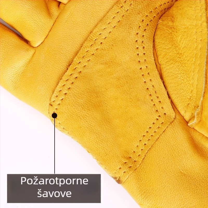 Rukavice za zaštitu na radu Huamei Shield HY301 - Čista teleća koža, Otporne na habanje, Toplinska izolacija, Prozračne, Protuklizne, Otporne na rezanje, Za zavarivanje