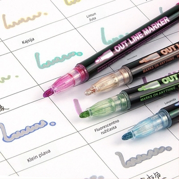 Marker olovka s plastičnim kućištem, model 30-mf, pakiranje u kartonskoj kutiji, jednostrani vrh, neizbrisiv