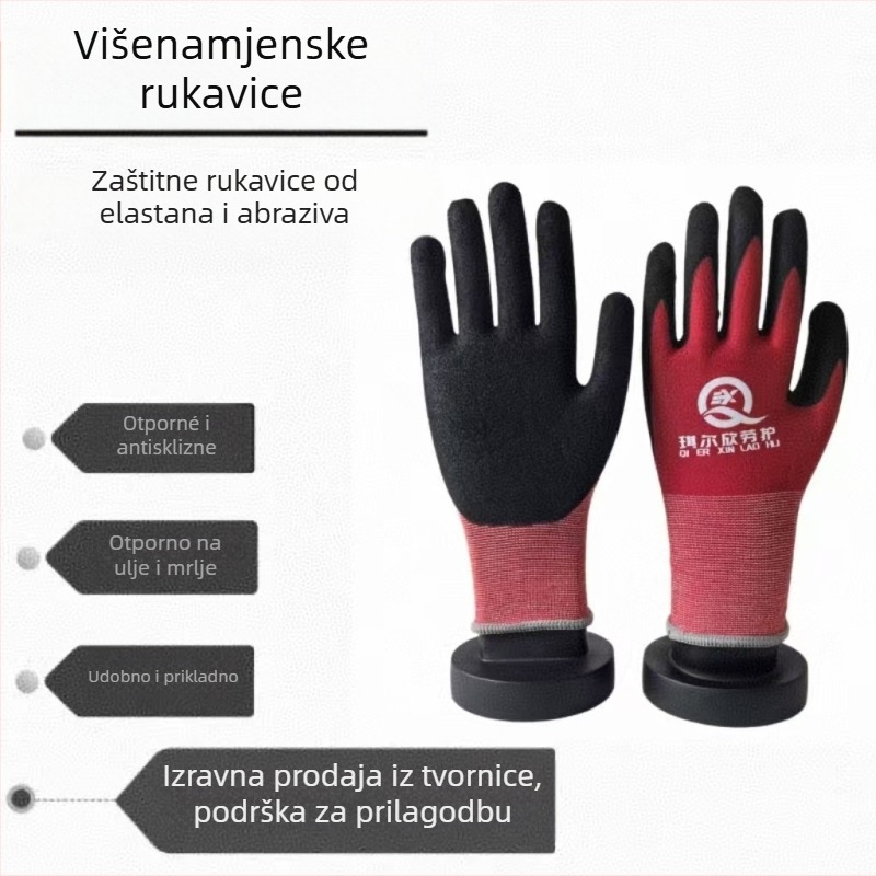 Rukavice za zaštitu na radu od spandexa i nitrilnog brušenja, otporne na rezanje, široka primjena