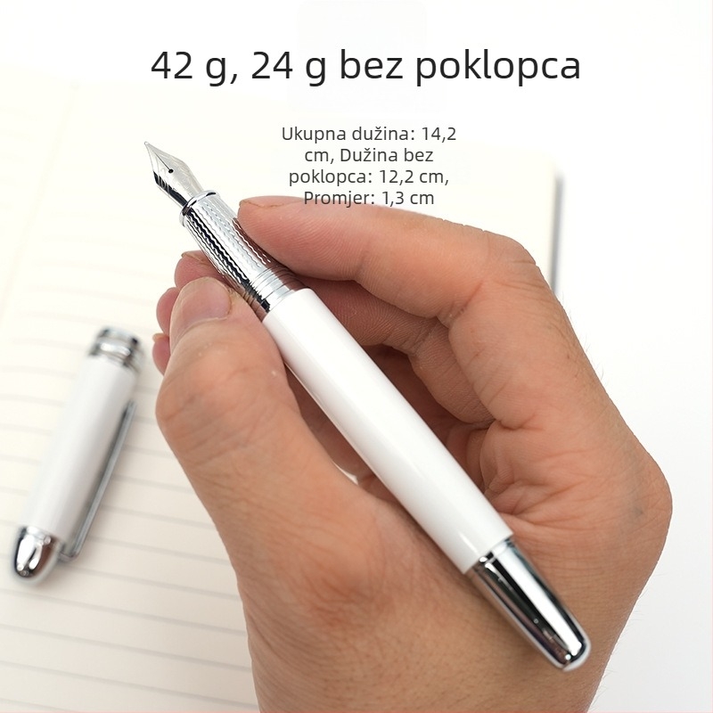 Pero za mastilo s nehrđajućim čeličnim kućištem, vrh iridij 0,5 mm, dvostrani sustav tinte (sac i apsorber), model 911.