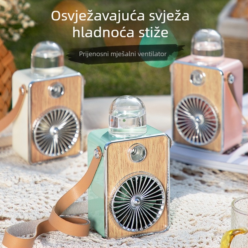 Prijenosni ventilator za vrat s USB punjenjem, ugrađena baterija 800–1000 mAh, 2 brzine, 5V/5W, buka 36–45 dB
