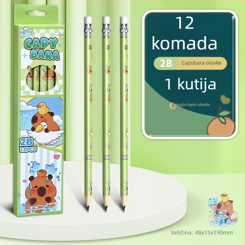 Dream olovke, 12-komplet u kutiji, grafit 2B, drveno kućište, za pisanje i ispite