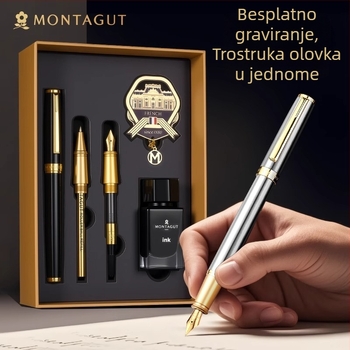 Montagut 301 Courtesy serija višestruko nalivpero, metalno kućište, iridij hrap, sustav tinte/vrećica tinte, poklon kutija