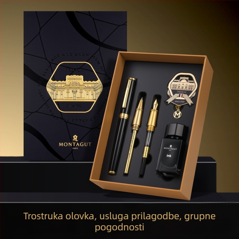 Montagut 301 Courtesy serija višestruko nalivpero, metalno kućište, iridij hrap, sustav tinte/vrećica tinte, poklon kutija