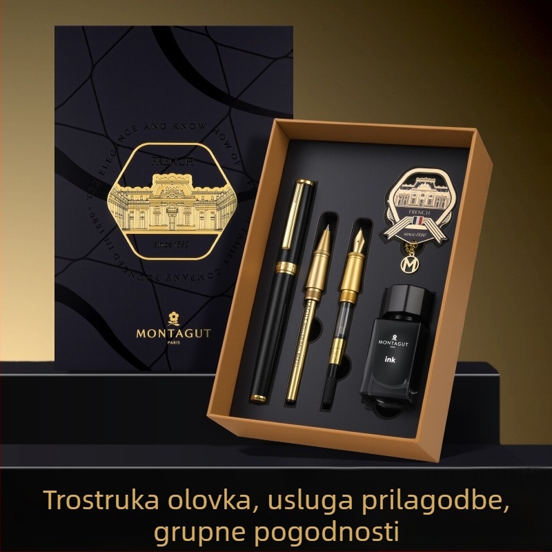 Montagut 301 Courtesy serija višestruko nalivpero, metalno kućište, iridij hrap, sustav tinte/vrećica tinte, poklon kutija