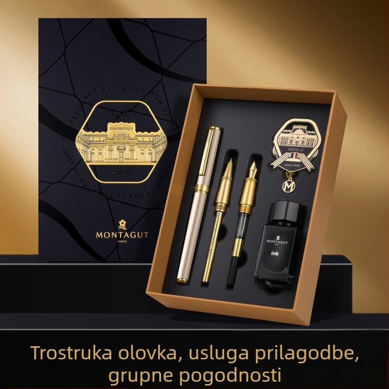 Montagut 301 Courtesy serija višestruko nalivpero, metalno kućište, iridij hrap, sustav tinte/vrećica tinte, poklon kutija
