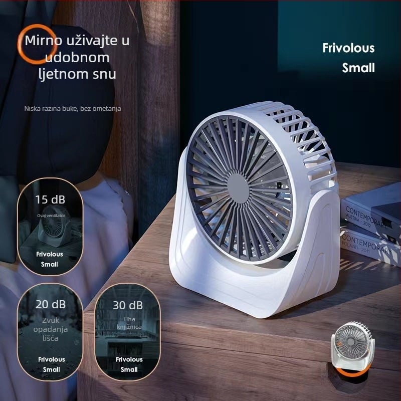 Desktop USB ventilator, ultra tiho, za ured, studentski dom ili dom