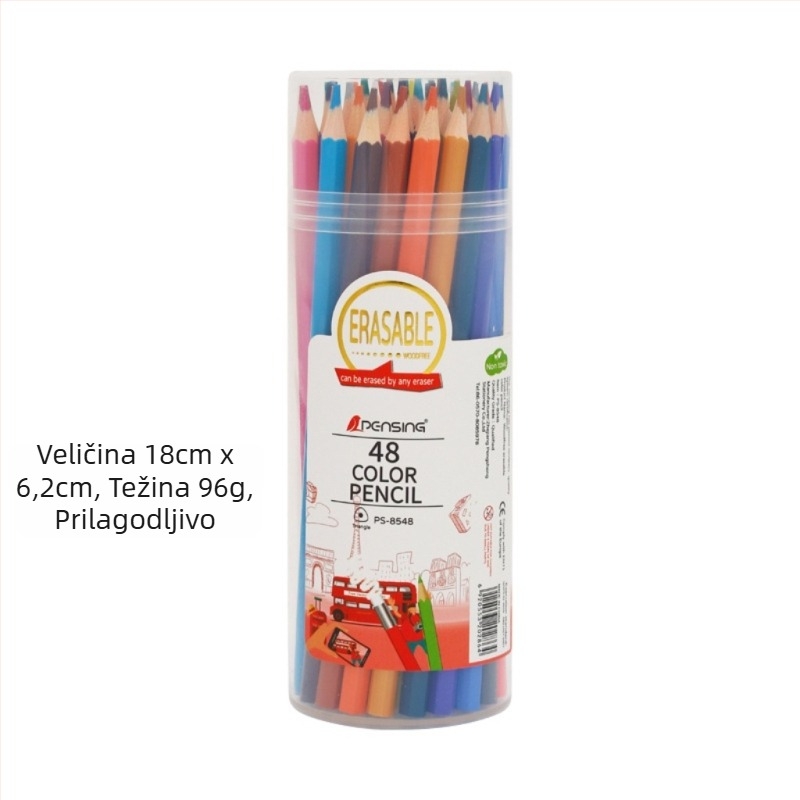 Set obojenih olovaka za djecu, 48 boja, plastično kućište, označivanje u malim serijama, Vrsta: Drugo (Brand: Peng sheng; Kućište: Plastika; Označivanje: u malim serijama; Vrsta: Drugo)