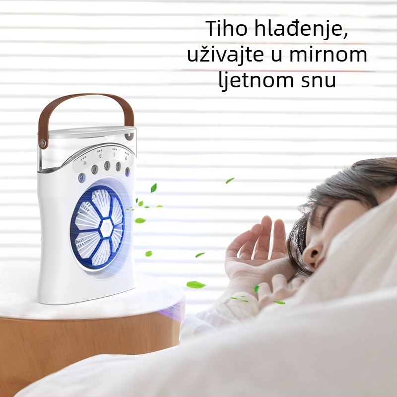 Stolni ventilator s raspršivačem vlage, izmjenjiva baterija, 3 brzine