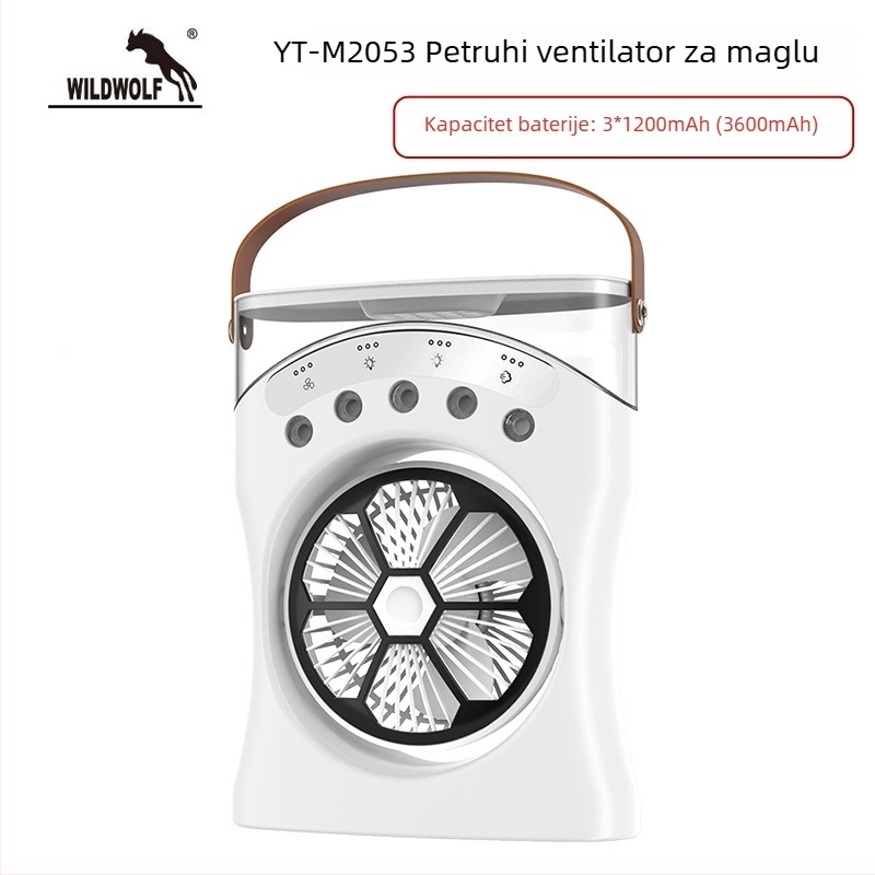 Stolni ventilator s raspršivačem vlage, izmjenjiva baterija, 3 brzine