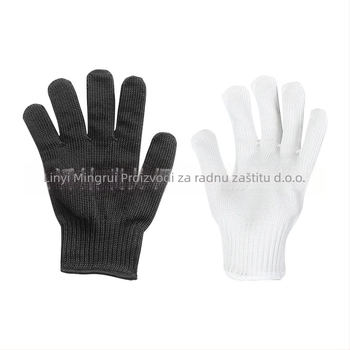 Rukavice otporne na rezanje razina 5, vlakno od polietilena visoke čvrstoće i nehrđajući čelični žica, za obradu stakla, petrohemijsku i mehaničku obradu