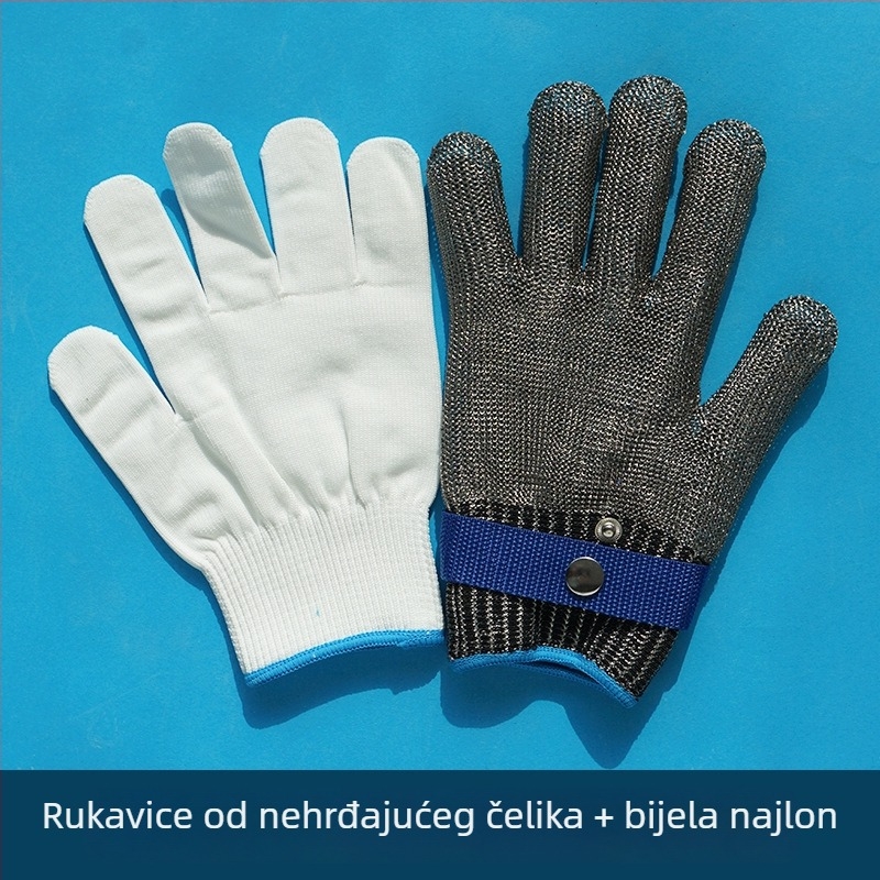 Rukavice od žice otporne na rez, s pet prstiju, za industrijsku uporabu (Materijal: Žica; Upotreba: manipulacija, pakiranje, inspekcija; Funkcija: otporne na rez)