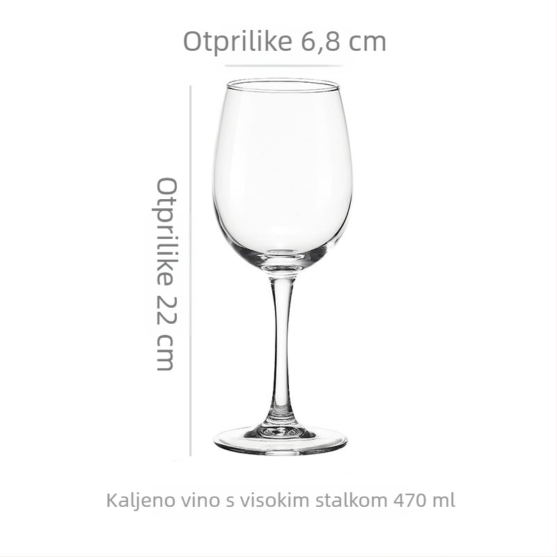 Čaša za crveno vino, staklena, kapacitet 301–400 ml, moderan minimalistički stil, otisnuti logotip, pakiranje u papirnatoj kutiji