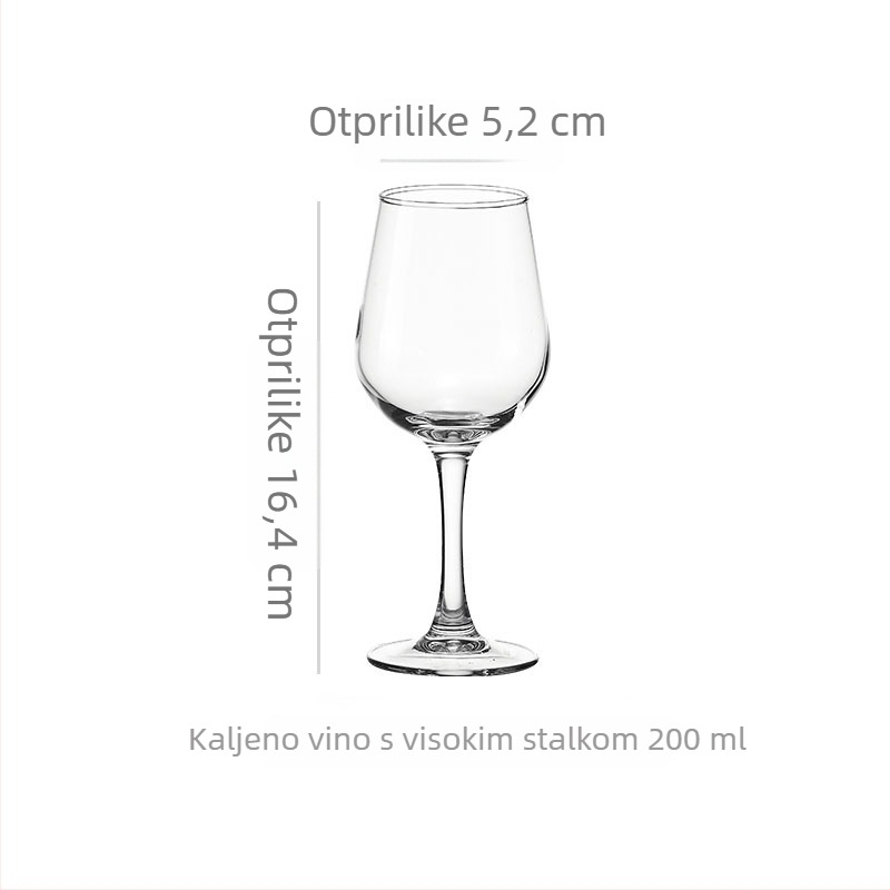 Čaša za crveno vino, staklena, kapacitet 301–400 ml, moderan minimalistički stil, otisnuti logotip, pakiranje u papirnatoj kutiji