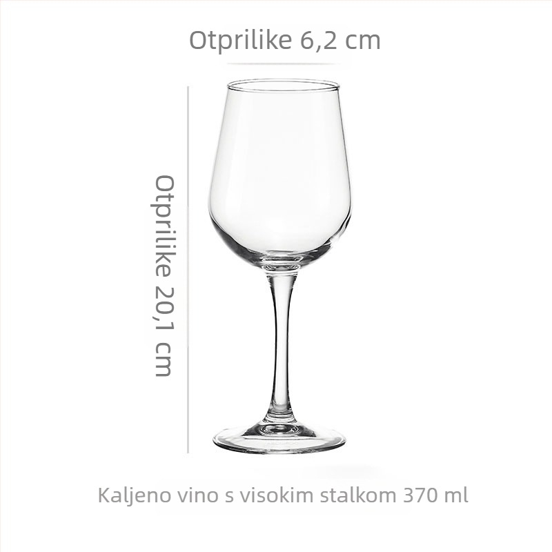Čaša za crveno vino, staklena, kapacitet 301–400 ml, moderan minimalistički stil, otisnuti logotip, pakiranje u papirnatoj kutiji