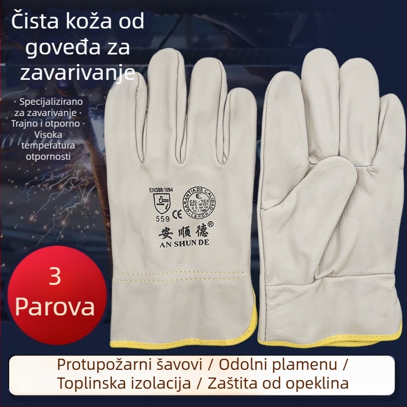 Kožne rukavice za zavarivanje od kravlje kože, Marka: Other; Upotreba: Other; Materijal: kravlja koža