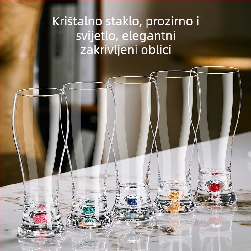 Pivska čaša za komercijalnu upotrebu, debeli dizajn, staklena čaša velike kapacitete, okretni držač čaše