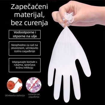 Jednokratne nitril rukavice, hrane kvalitete, otporne na ulje i abraziju, s otisnutim logom