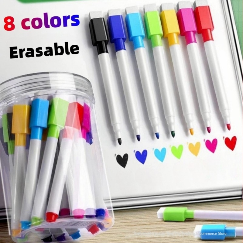 Budengci Brisivi marker za ploču za djecu, vodeni marker s magnetskom četkom