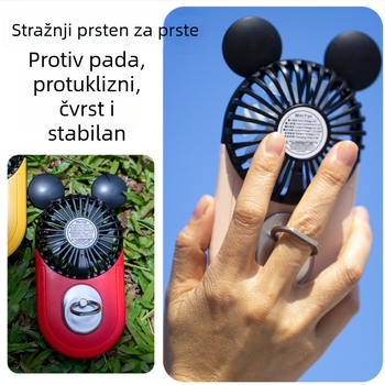 Ručni ventilator s motivom crtića za učenike, prijenosni, punjivi, tih mini ventilator