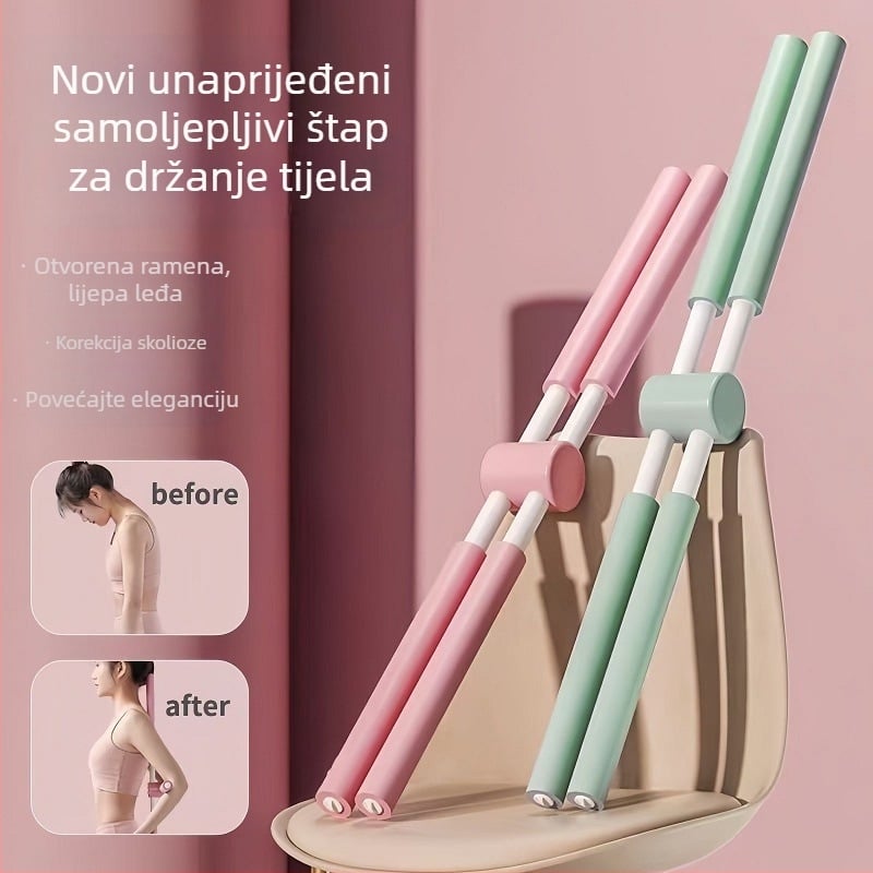 Tijelo štap za jogu i fitness — otvaranje ramena, cross-trening, korekcija kifoze, sklopiv s mehanizmom zaključavanja