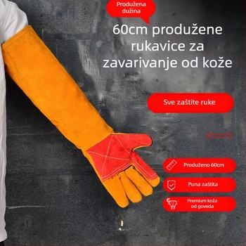 Duge rukavice za zavarivanje od teleće kože, zaštita od iskri i toplinska izolacija, za opće zavarivanje