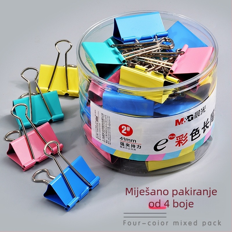 M&G Morning Light Nehrđajući čelični veliki klipsevi za dokumente - pakiranje u cijevi, uredski klipovi