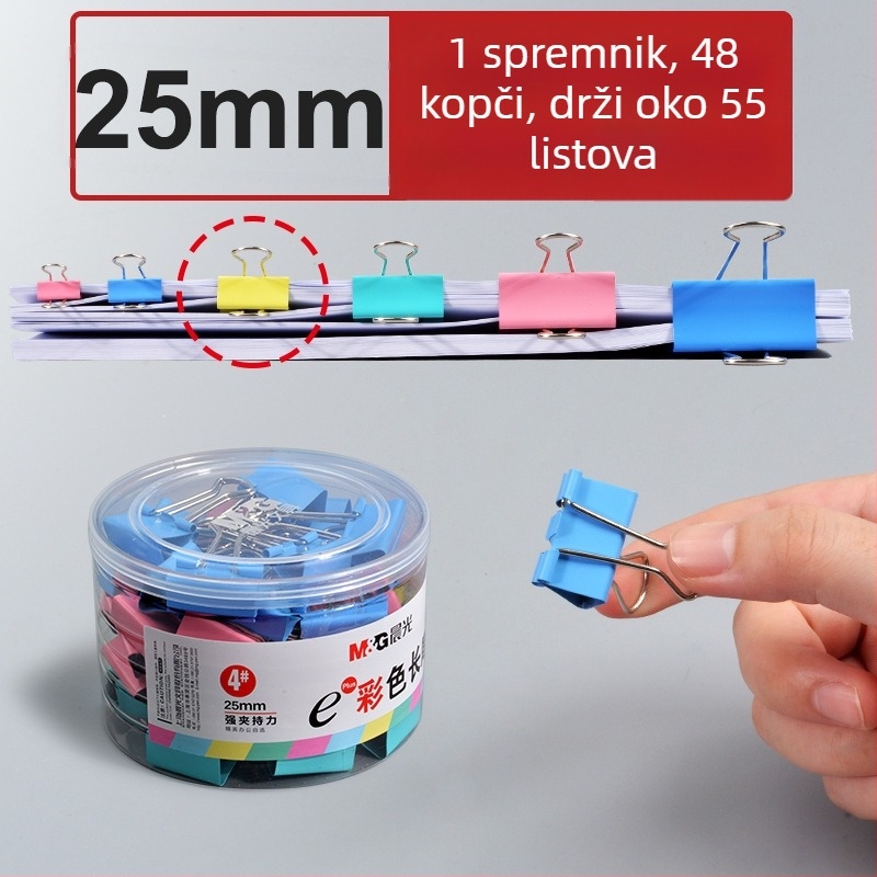 M&G Morning Light Nehrđajući čelični veliki klipsevi za dokumente - pakiranje u cijevi, uredski klipovi