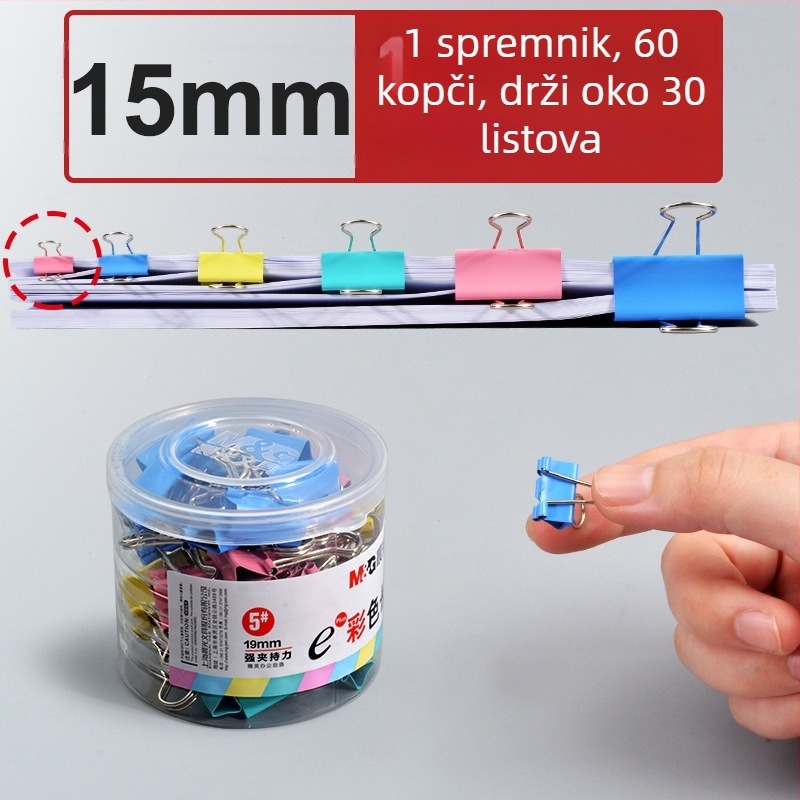 M&G Morning Light Nehrđajući čelični veliki klipsevi za dokumente - pakiranje u cijevi, uredski klipovi